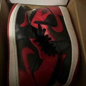 Jordan Men's Red and Black High-Top Sneakers